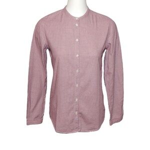 Massimo Alba Women’s Size XS Red White Blue Check Houndstooth Button Up Shirt